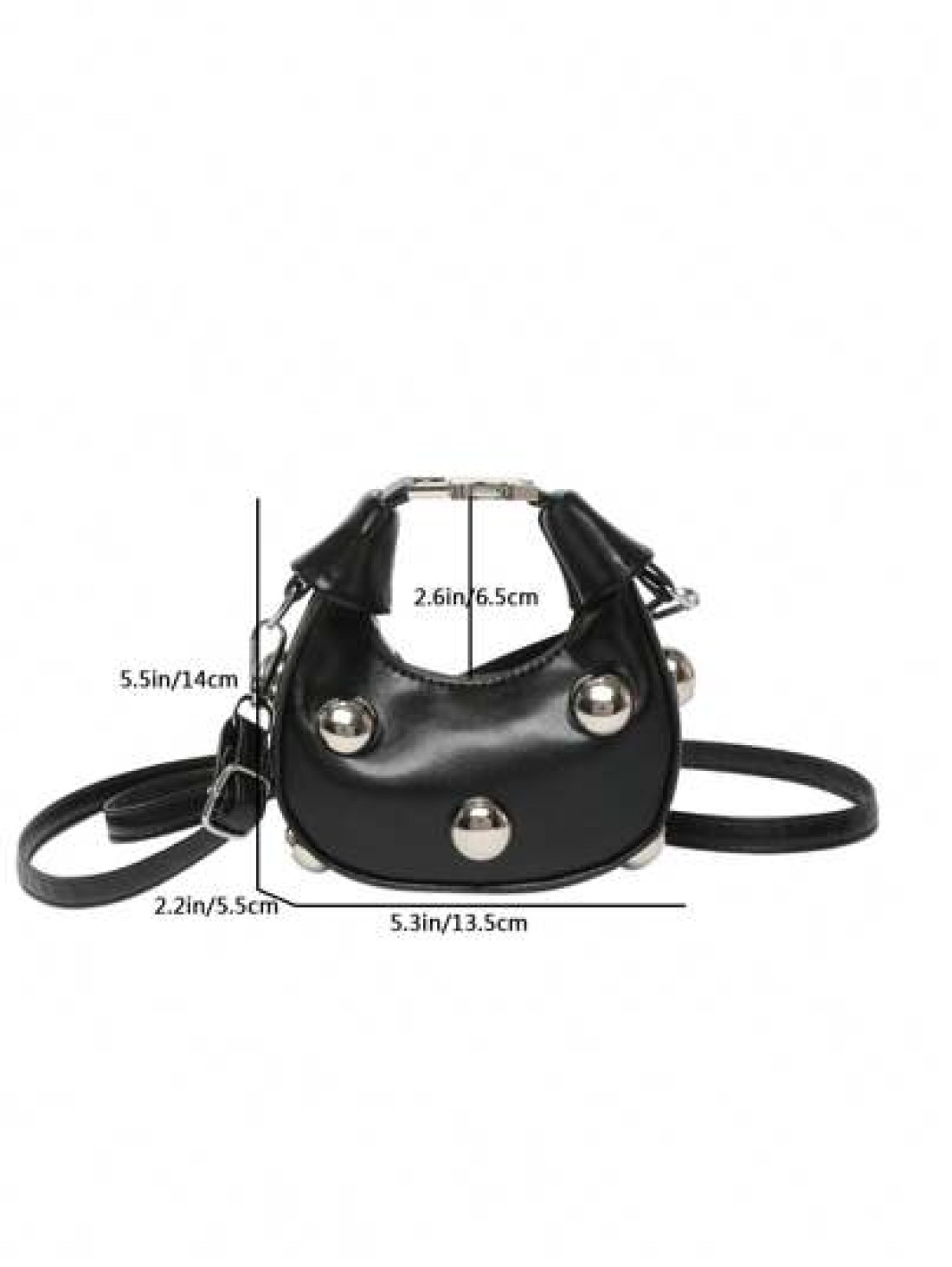 1pc High End Niche Bags Fashionable Shoulder Messenger Bags Mini Handbags Textured Rivet Messenger Bags Personalized Handbags Pu Material Smooth Zipper Fashionable Adjustable Shoulder Straps High End