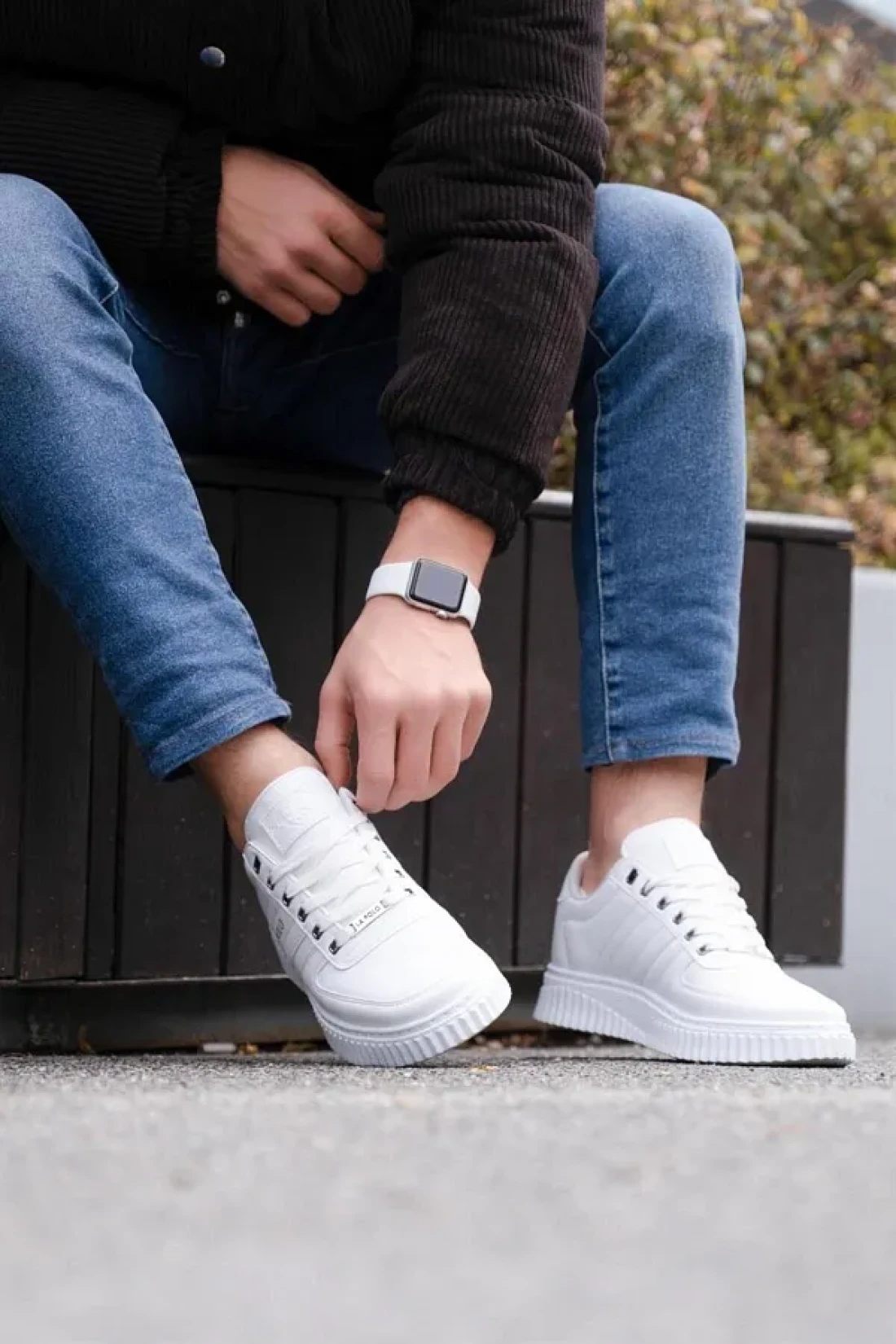 L.A Polo 109 White Color White Sole Lace Up Casual Men's Sports Shoes