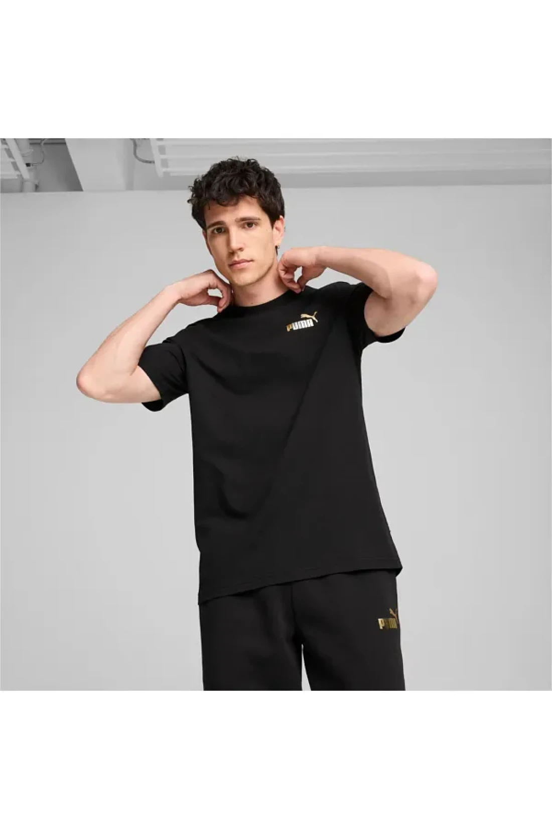 Puma Puma Black Minimal Gold Ess Tape Tee