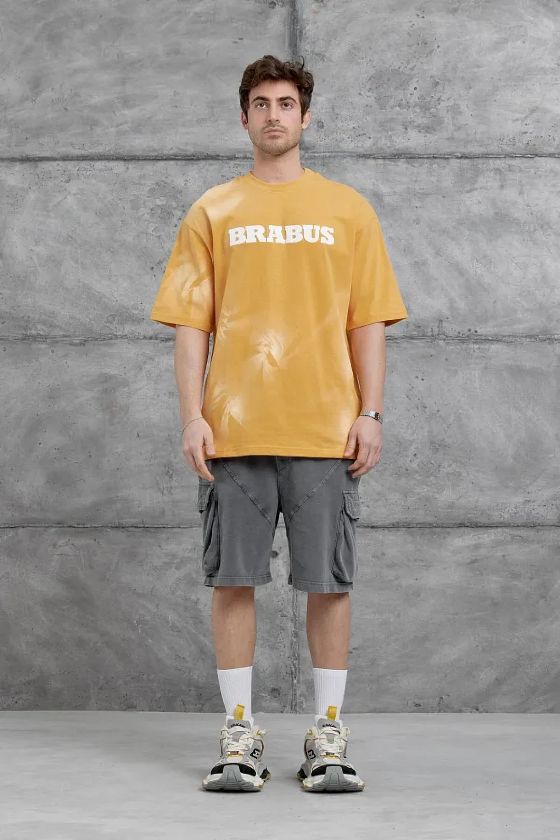 NOMARC Mustard Brabus Written Oversize Tshirt