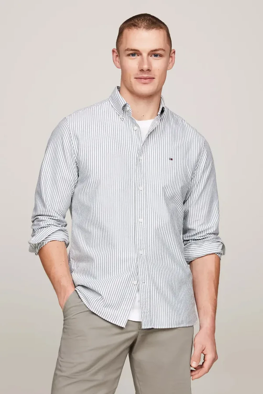 Tommy Hilfiger Erkek HERITAGE OXFORD STRIPE RF Casual Gömlek