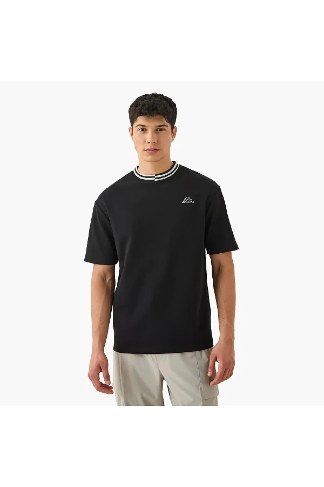 Kappa Kappa Logo Print T-shirt with Contrast Trim
