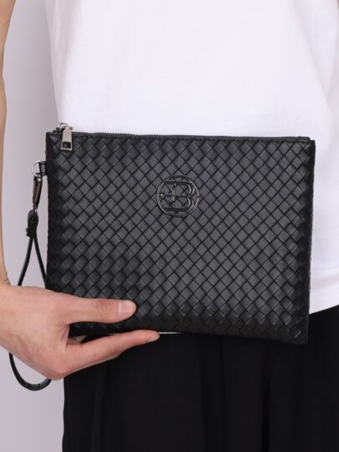 Braiding Style Men PU Leather Wallet Purse Money Credit Card Holders Men Wallet Money Bag Business Casual Handbag Wristlet Bag Underarm Bag Envelope Bag Square Bag Student Travel Winter Large Capacity