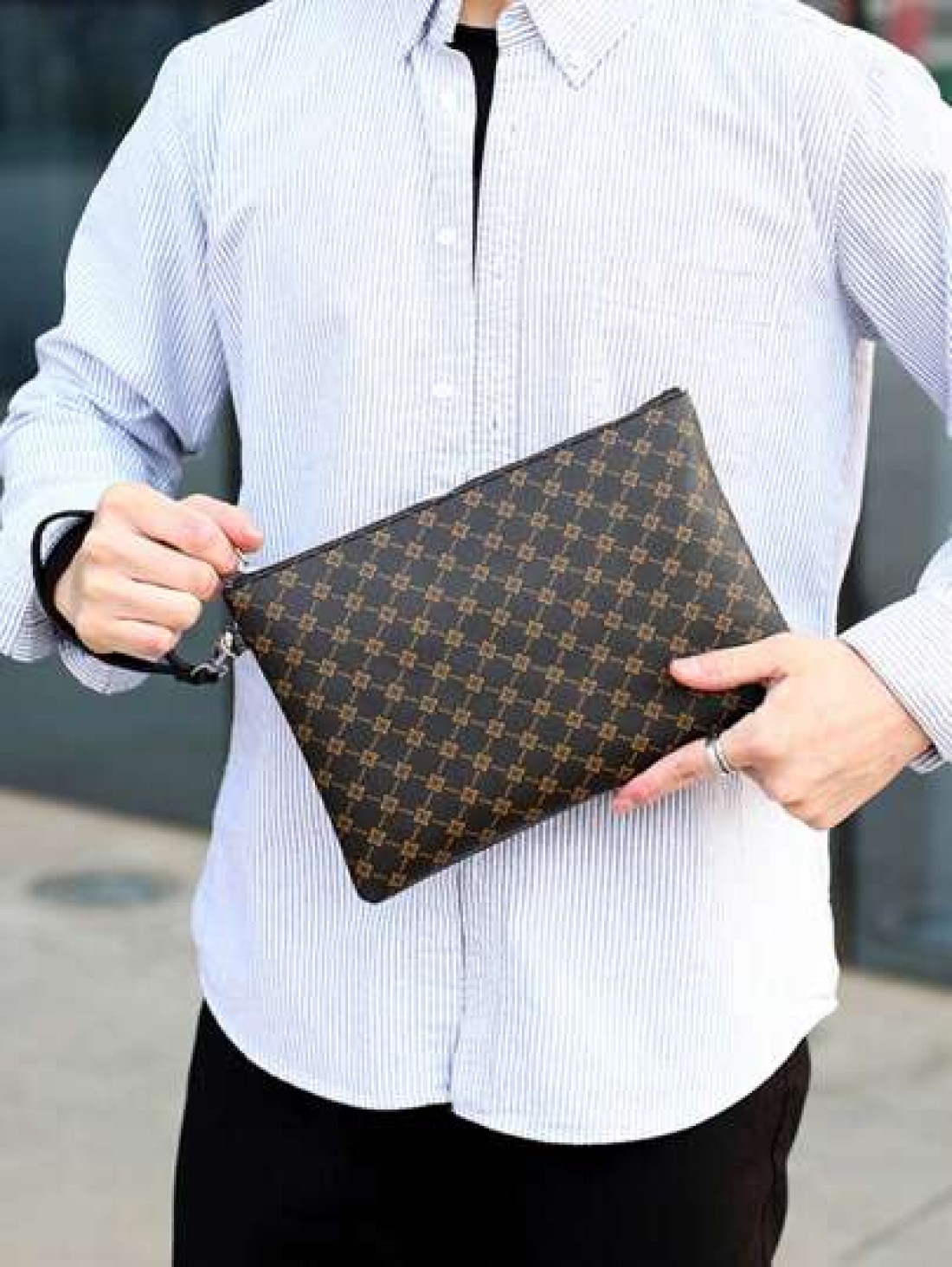 Men s Fashion PU Clutch Bag Pu Leather Men Wallet Brown Coin Clutch Purse Male Hand Bag Office Supplies Vintage Valentines Gift Vintage Bag Old Money Multi Functional Men Bag Travel Winter Wash Bag Mu