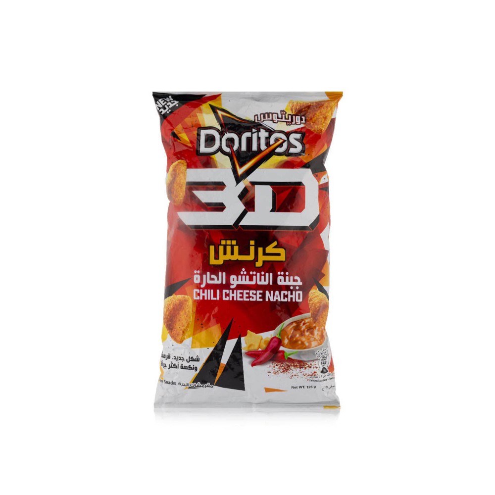 رقائق تورتيلا دوريتوس 3D فلامين هوت تشيلي جبنة الناتشو – ١٢٥ جم
