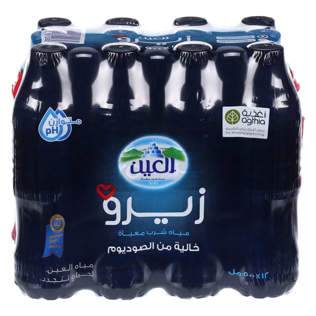 العين زيرو مياه شرب خالية من الصوديوم 500 ملل حزمة من 12