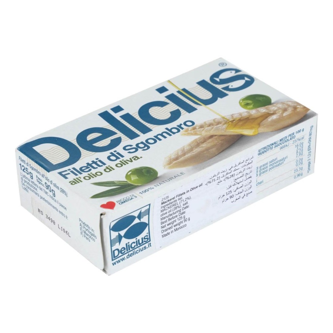 Delicius Mackerel Fillets In Olive Oil 125g