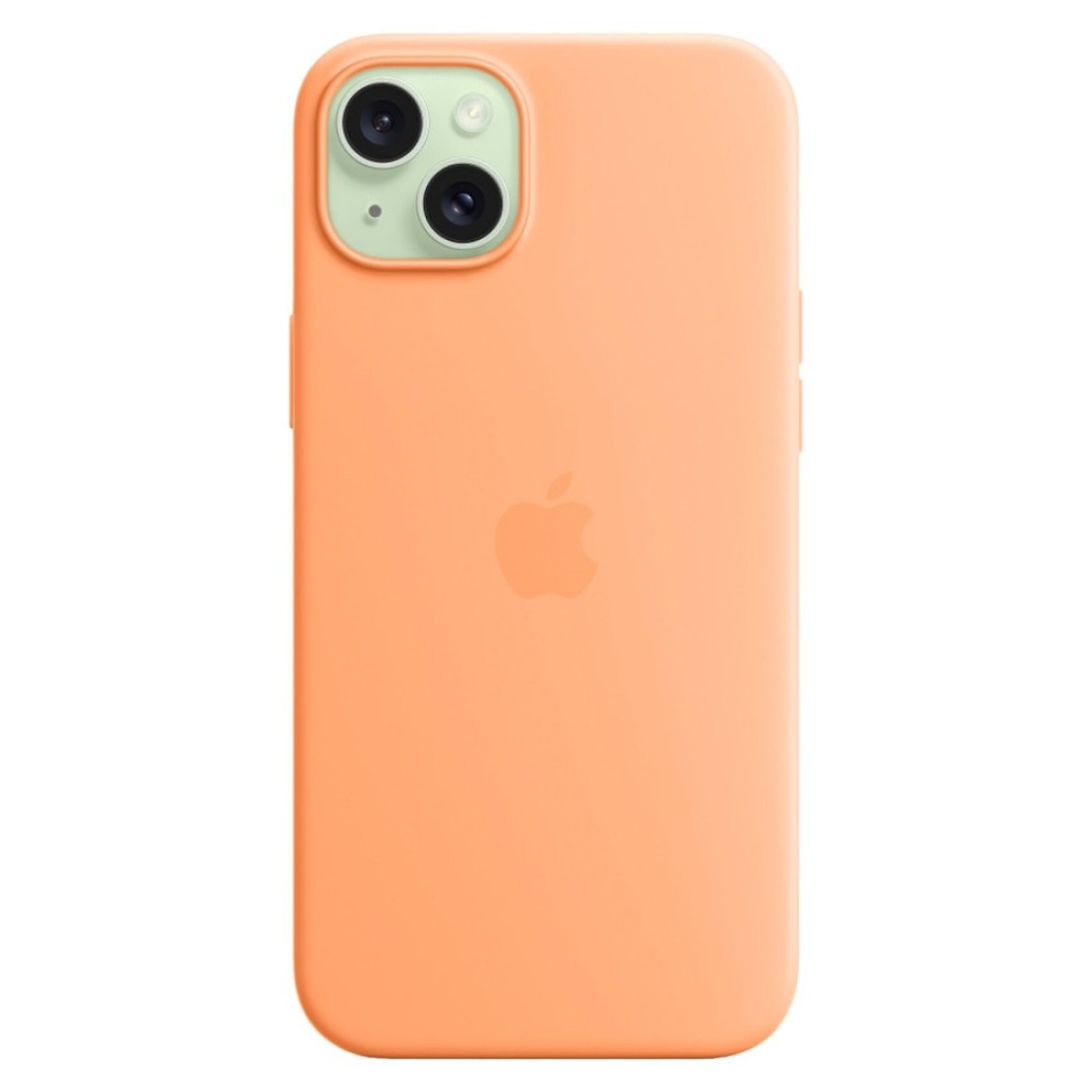 Apple Silicone Case Cover With MagSafe For iPhone 15 Plus Orange Sorbet