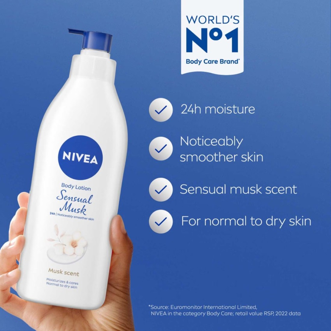 NIVEA Body Lotion, Normal to Dry Skin, Sensual Musk, 400ml