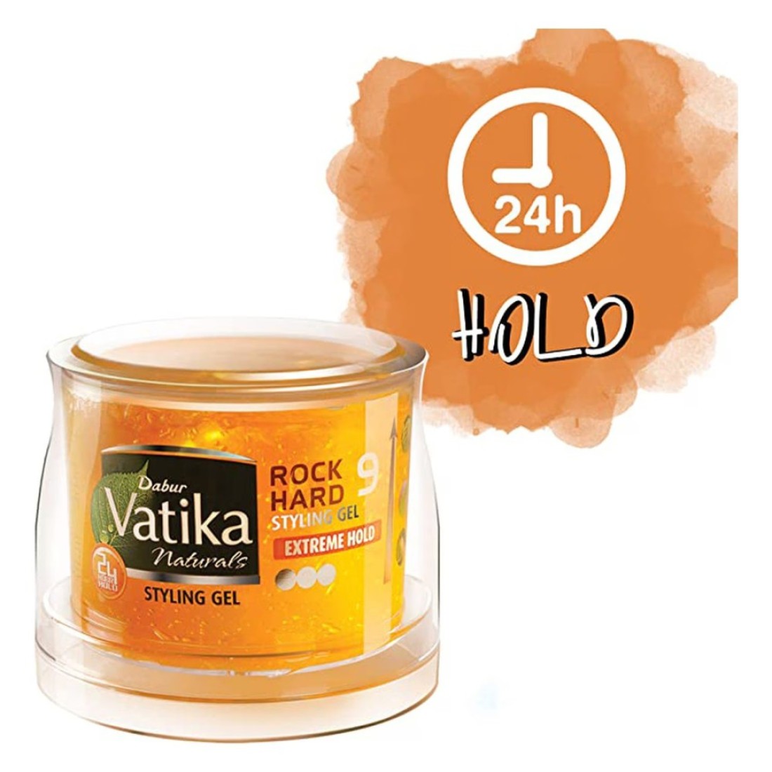 Dabur Vatika Naturals Rock Hard 9 Extreme Hold Styling Gel Yellow 250ml Pack of 2