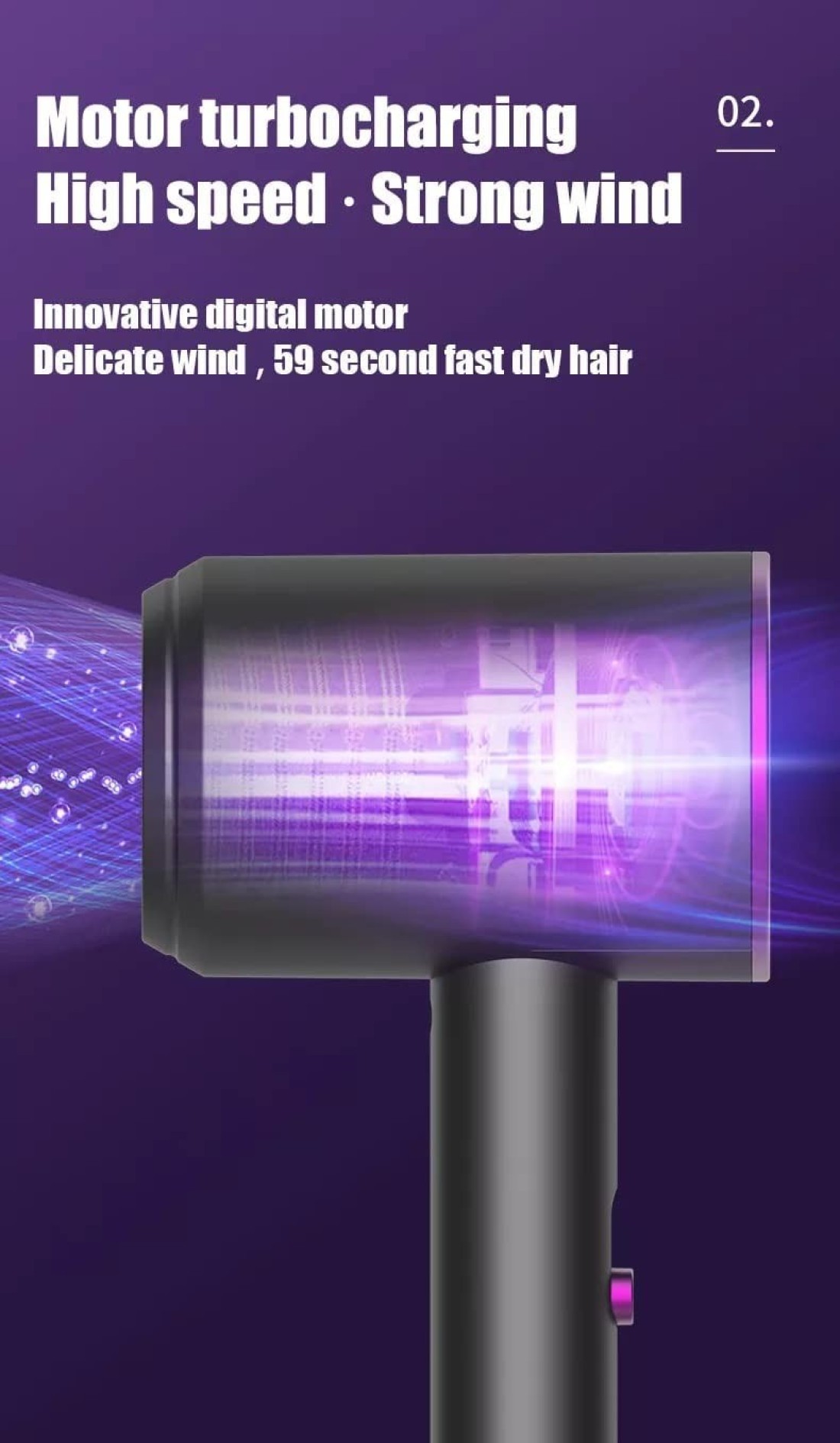 High performance foldable hair dryer