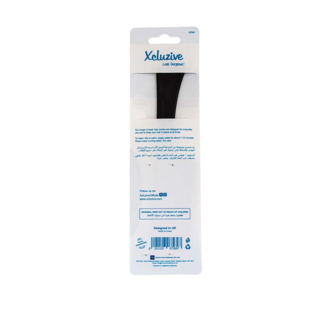 Xcluzive Wide Tooth Hair Comb Black
