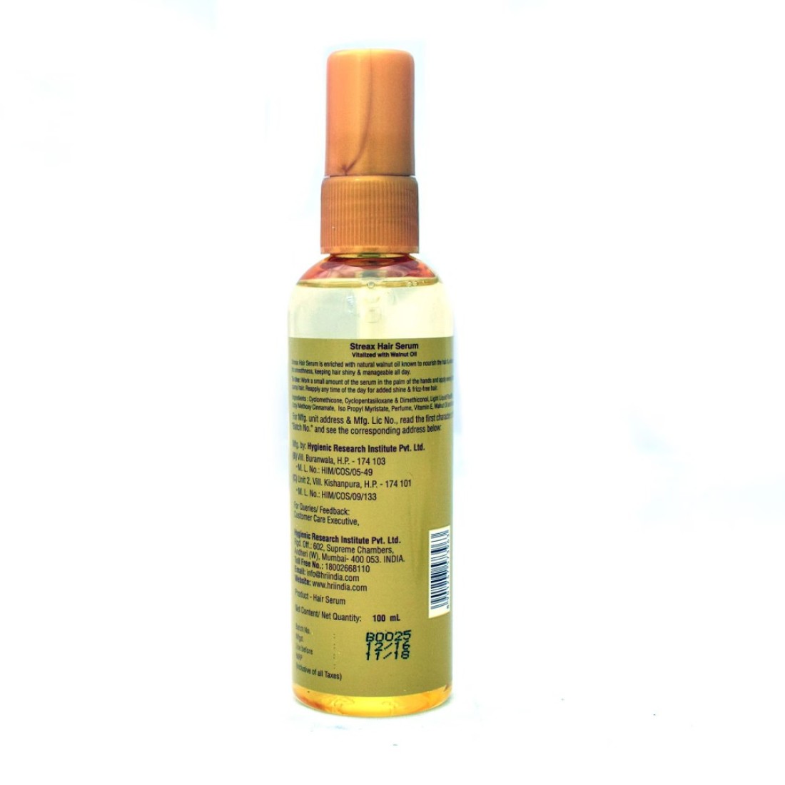 Streax Vitalized with Walnut Oil Hair Serum 100ml