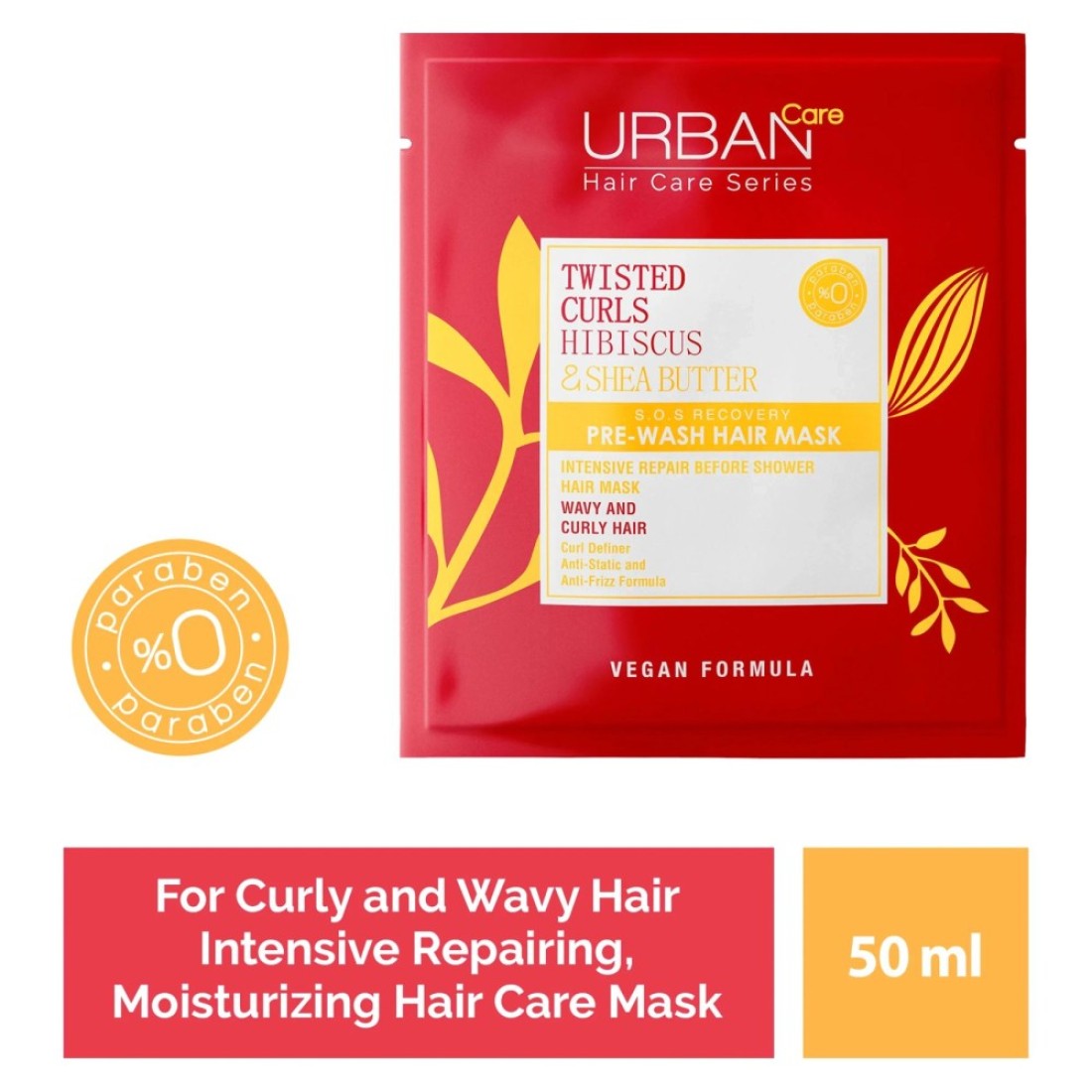 Urban Care Twisted Curls Hibiscus And Shea Butter Pre-Wash Hair Mask 50ml