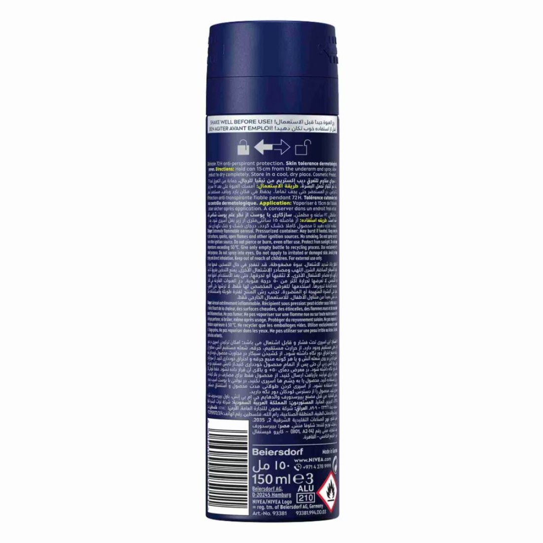 NIVEA MEN DEEP Extreme MaxxTech Antiperspirant for Men Spray 150ml