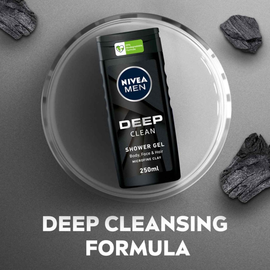 NIVEA MEN 3in1 Shower Gel DEEP 250ml Pack of 3