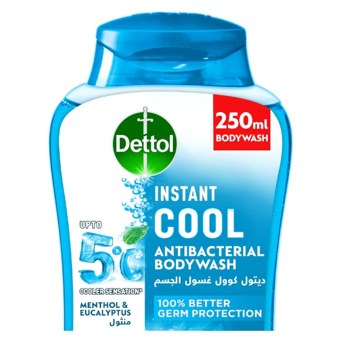 Dettol Cool Anti-Bacterial Body Wash Mint And Bergamot Blue 500ml+250ml