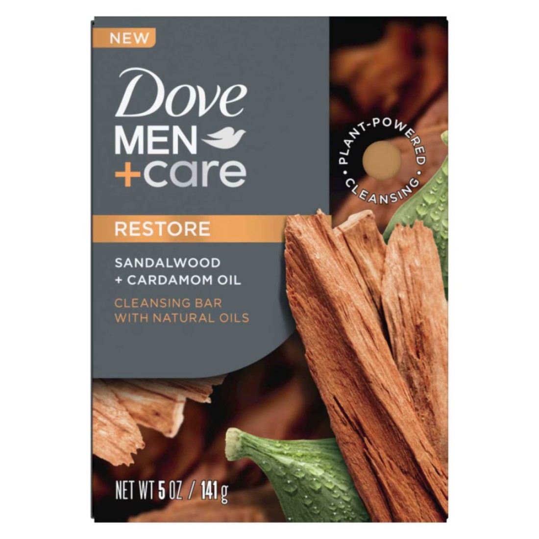 Dove Men+Care Cleansing Bar Restore with Sandalwood and Cardamom Oil 141g