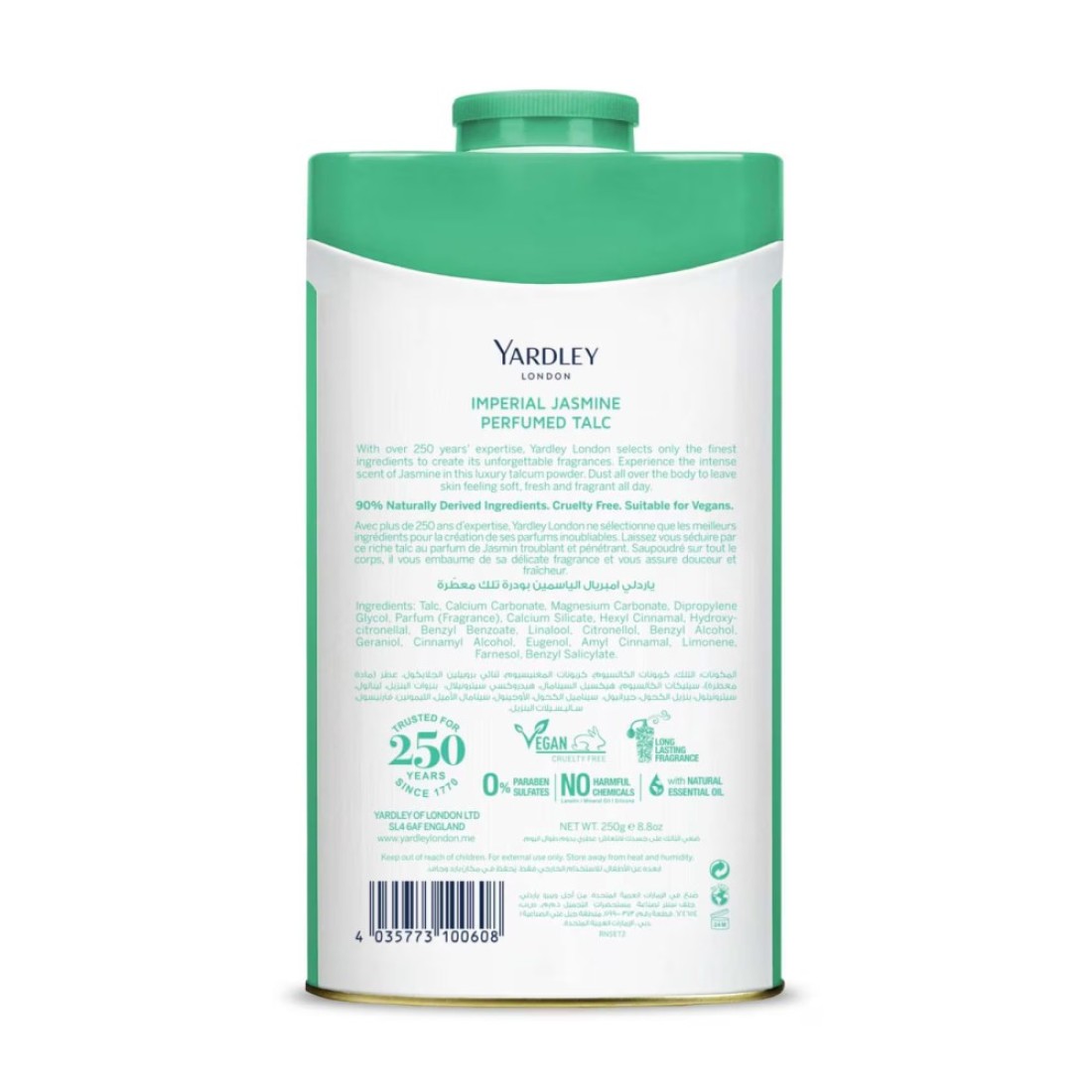 Yardley London Imperial Jasmine Talcum Powder White 200g