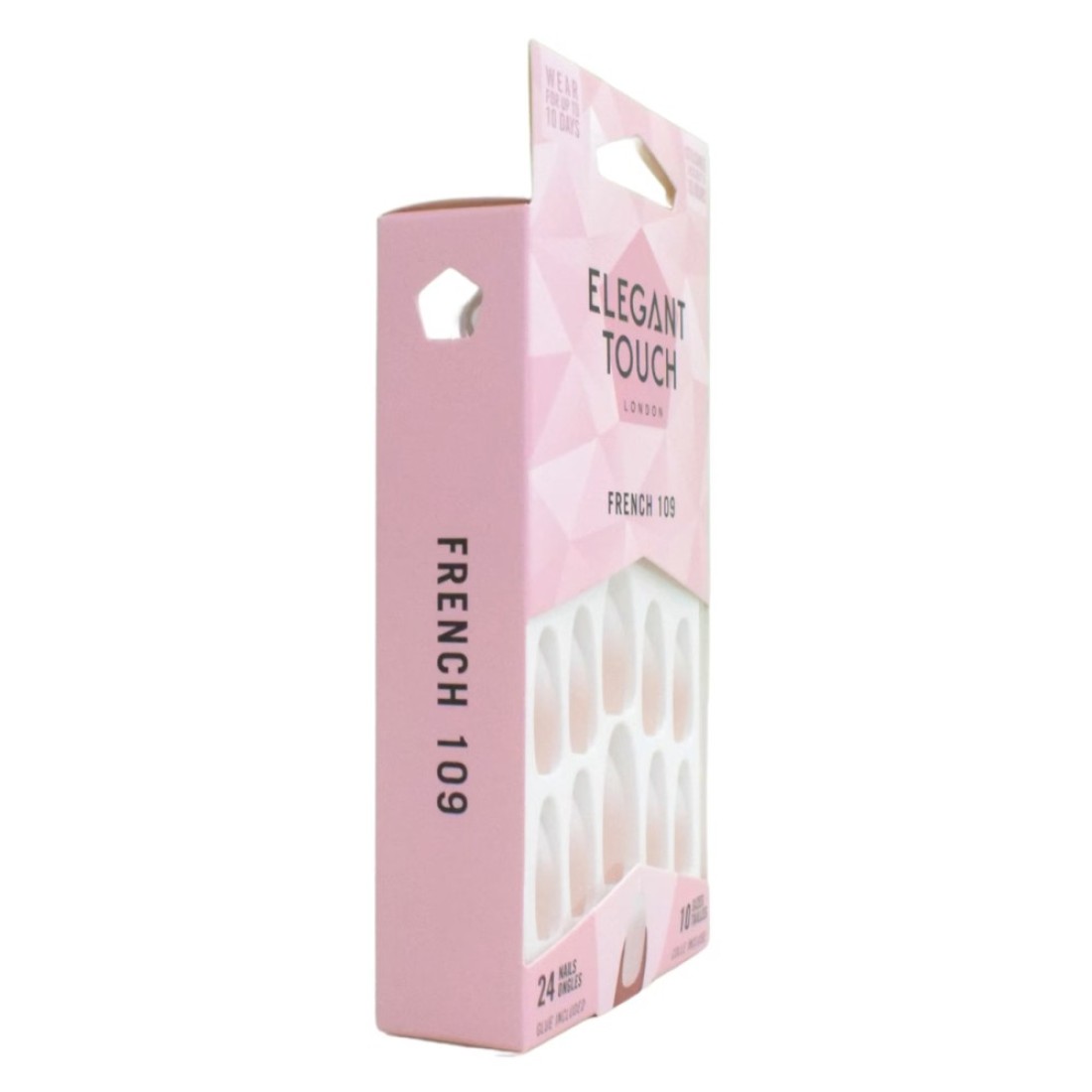 Elegant Touch Luxe Looks False Nails With Glue French 109 24 PCS
