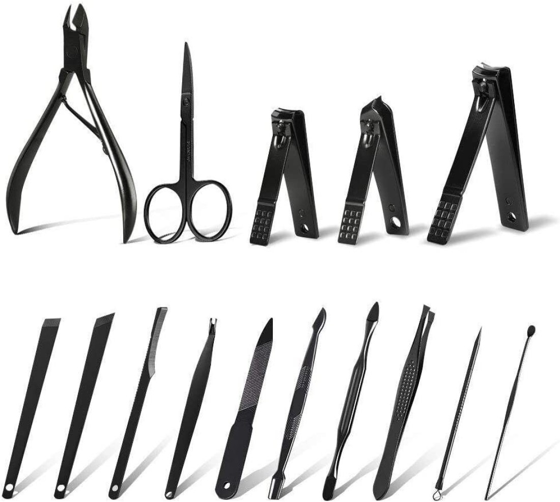 Nail Clipper Set 15 In 1 Nail File Swing Out Nail Cleaner File Popular Gifts For Men & Women Best Nail Care For Manicure Pedicure Home & Travel Manicure Set Red, Black, 11 X 7 X 2 Cm
