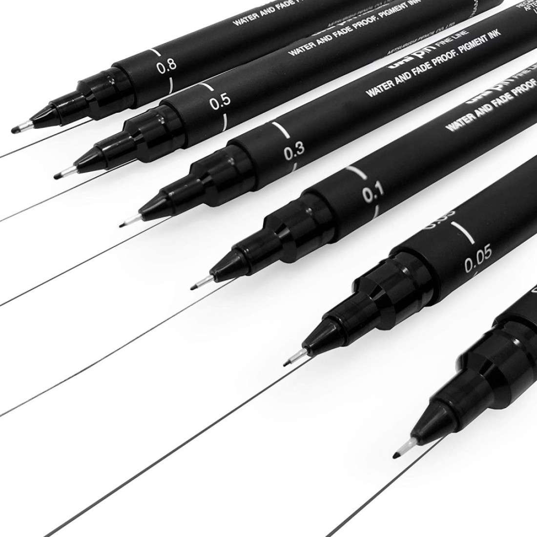 Uni-ball Pin Fineliner Drawing Pen Black 6 PCS