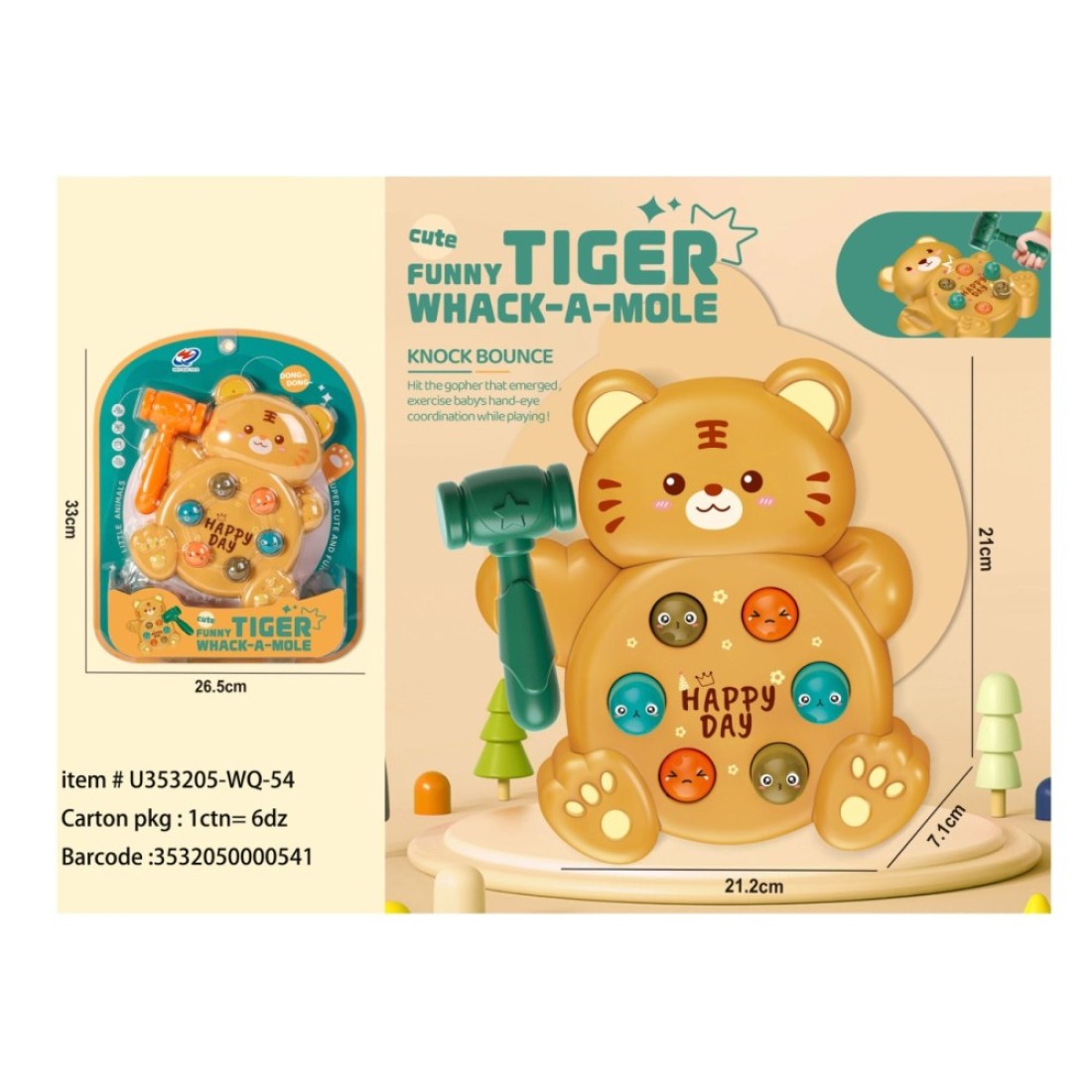 Tiger Funny Whack A Mole Toy