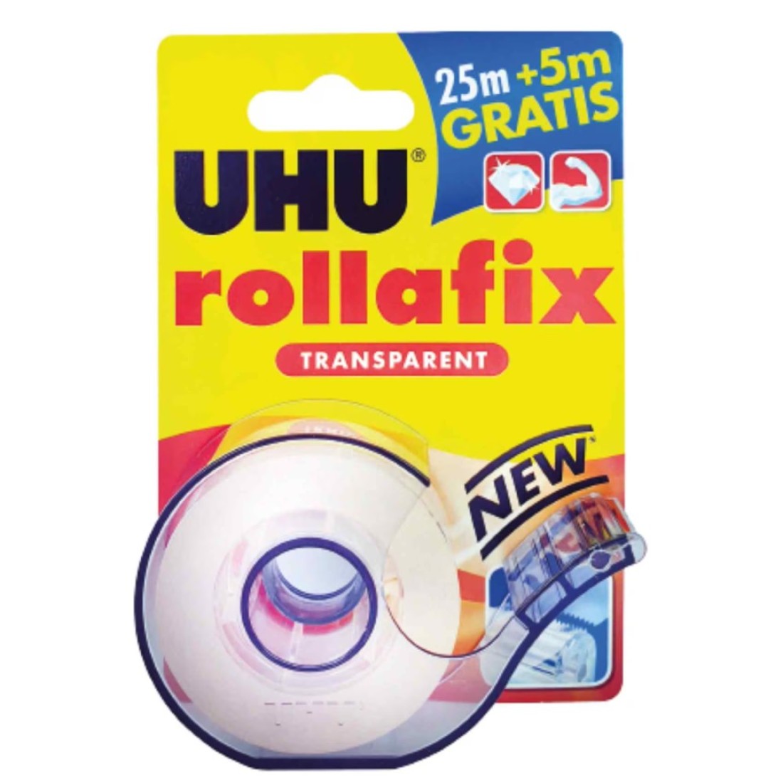 UHU Rollafix invisible Tape with Rollafix Transparent Tape Clear 30m 2 PCS