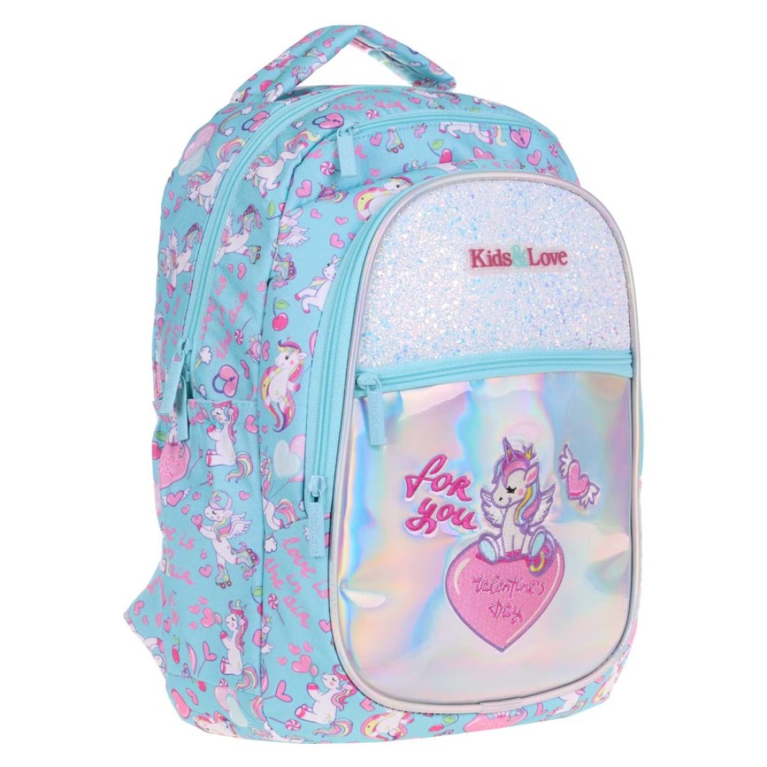 Kaukko Kids and Love Unicorn Printed Backpack Bag