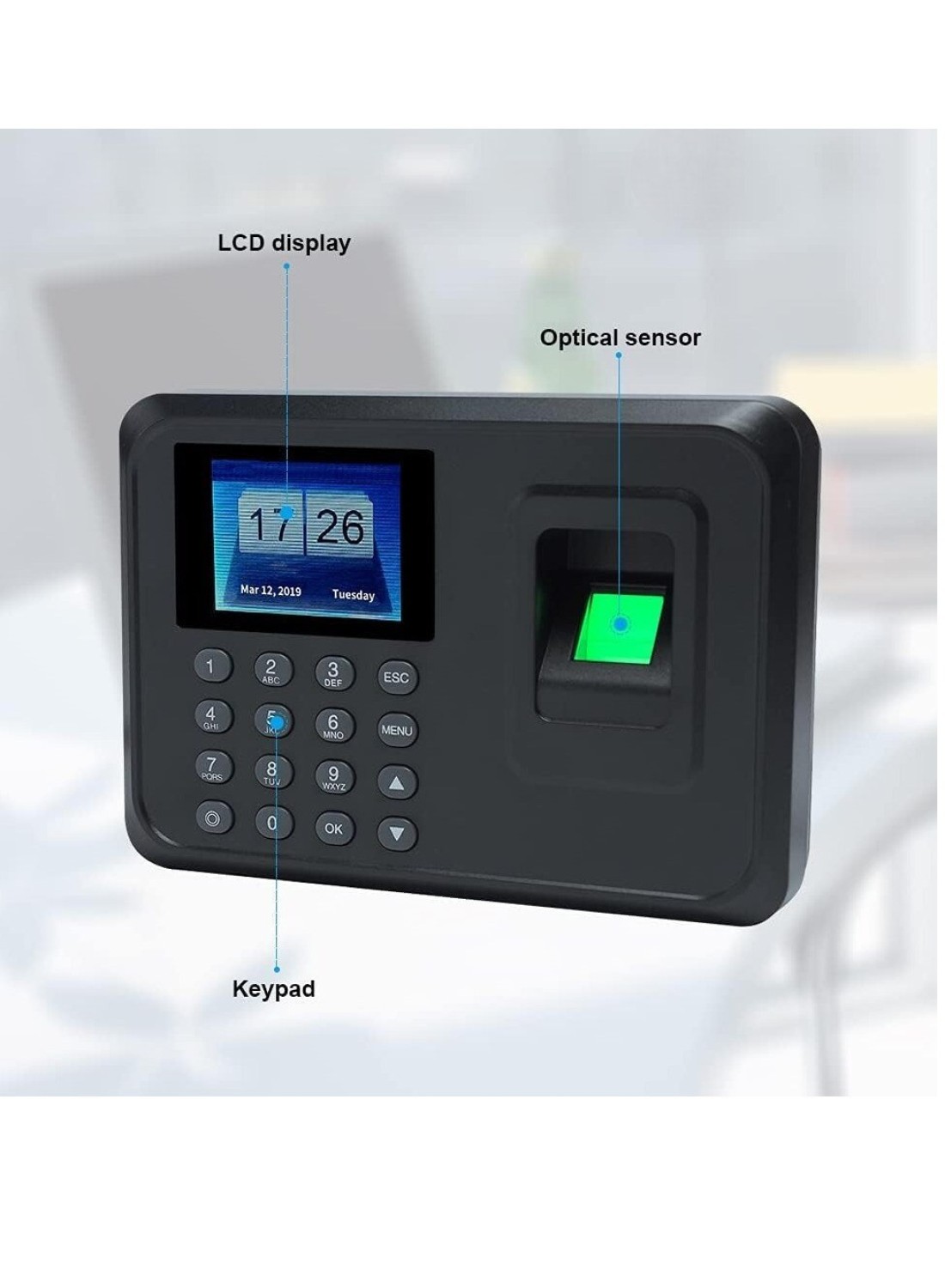 Biometric Fingerprint Password Attendance Machine Employee Check-in Recorder Fingerprint Time Clock for Office & Small Business Easy Installation & Accurate Time Tracking