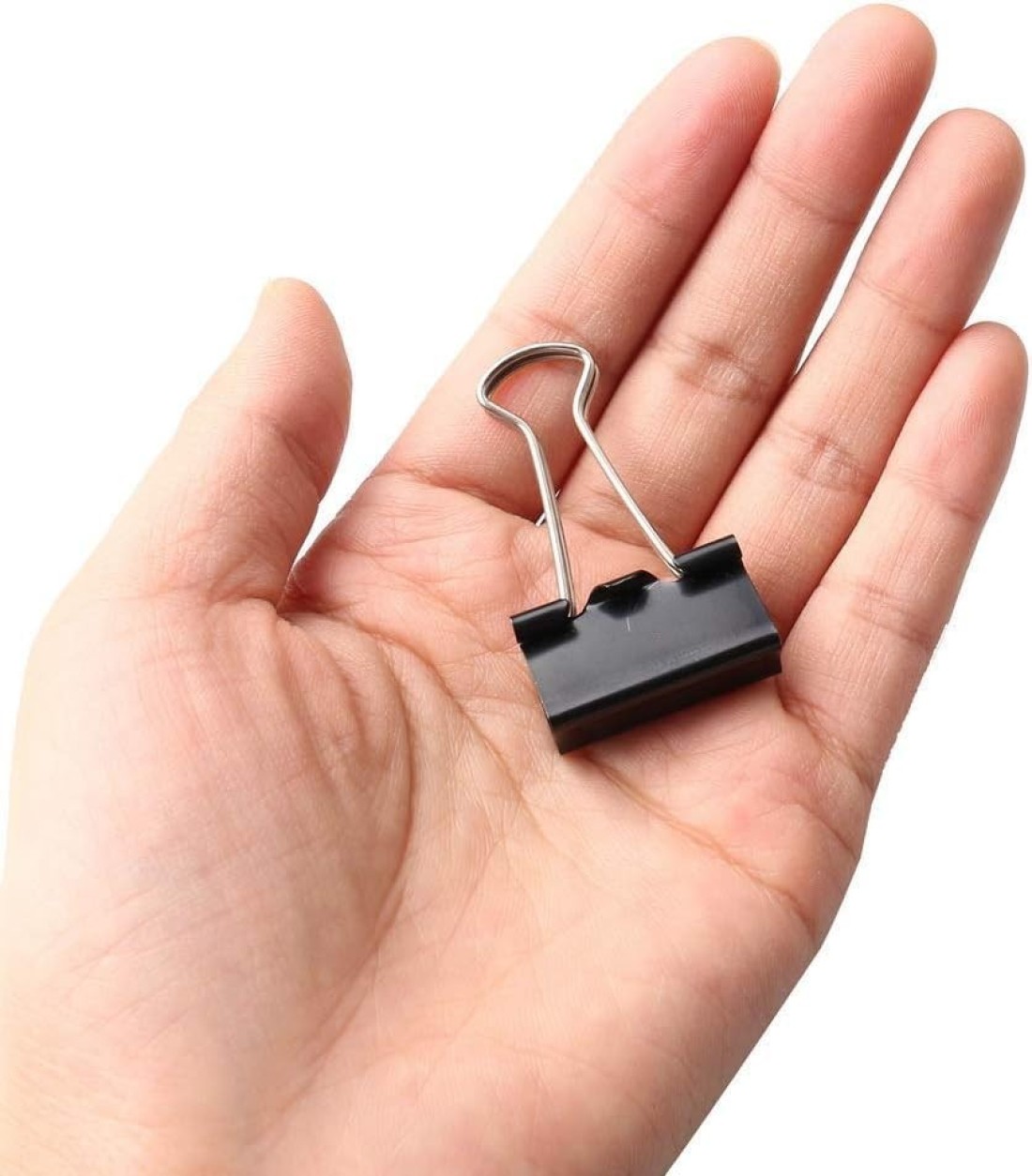 Fitto Binder Clips - Heavy Duty Metal Clamps for Organizing Papers, Files, Office Supplies, and Schoolwork - Durable, Reusable, Ideal for Home, Office, and Classroom Use (12Pcs 25mm, Black)