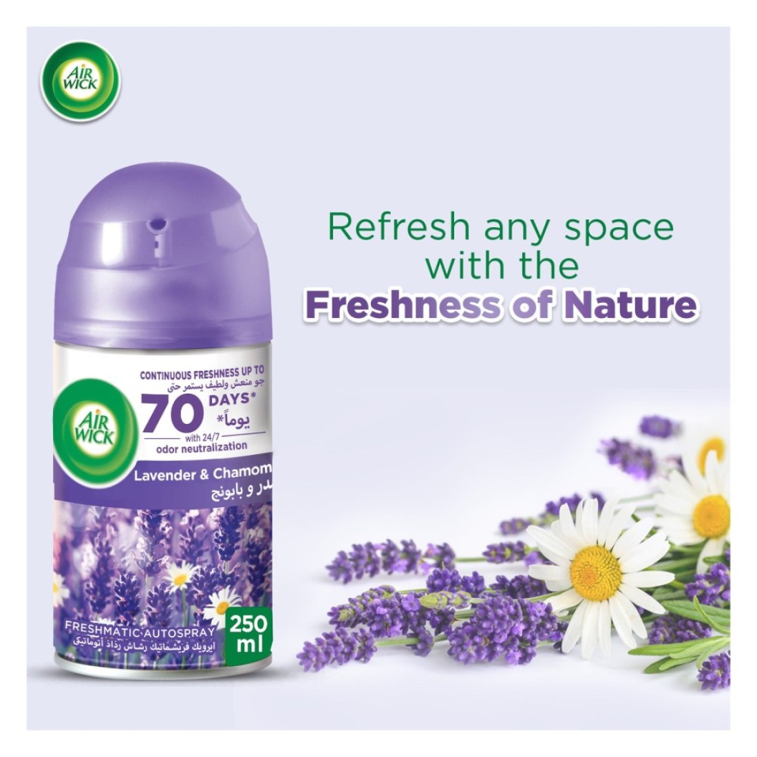 Airwick Freshmatic Autospray Refill, Lavender and Chamomile, 250ml Pack of 3