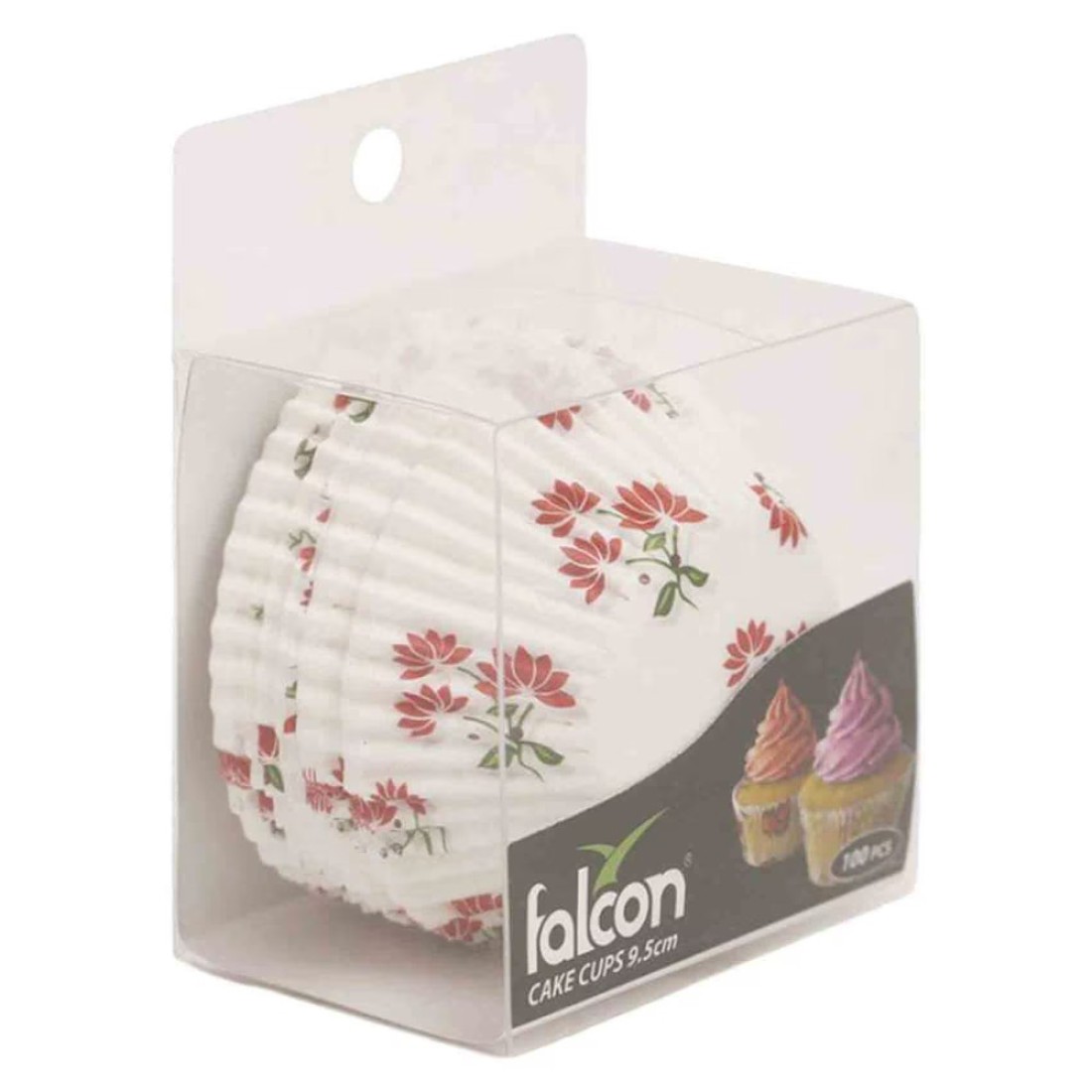 Falcon Floral Printed Cake Cups Multicolour 9.5cm 100 PCS