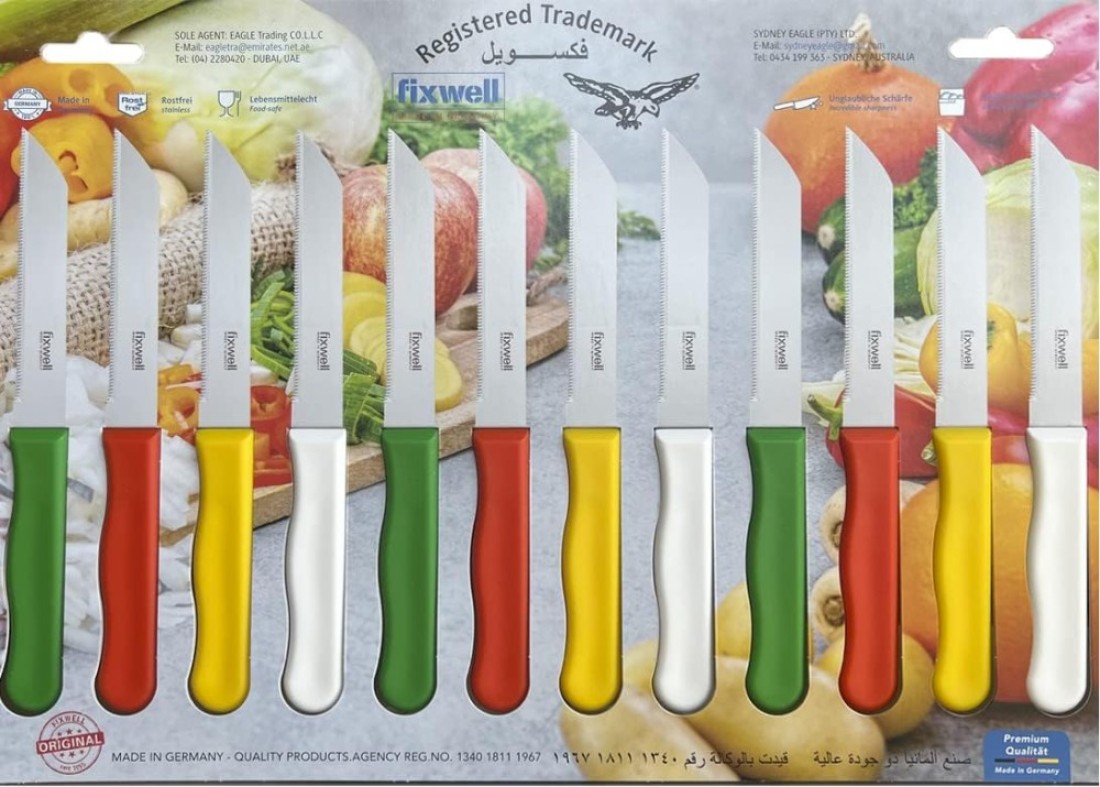 Fitto 12-Piece Knife Set &ndash; Premium Stainless Steel Kitchen Knives with Ergonomic Handles, Full Tang Construction, and Multi-Function Blade Set for Versatile Cooking