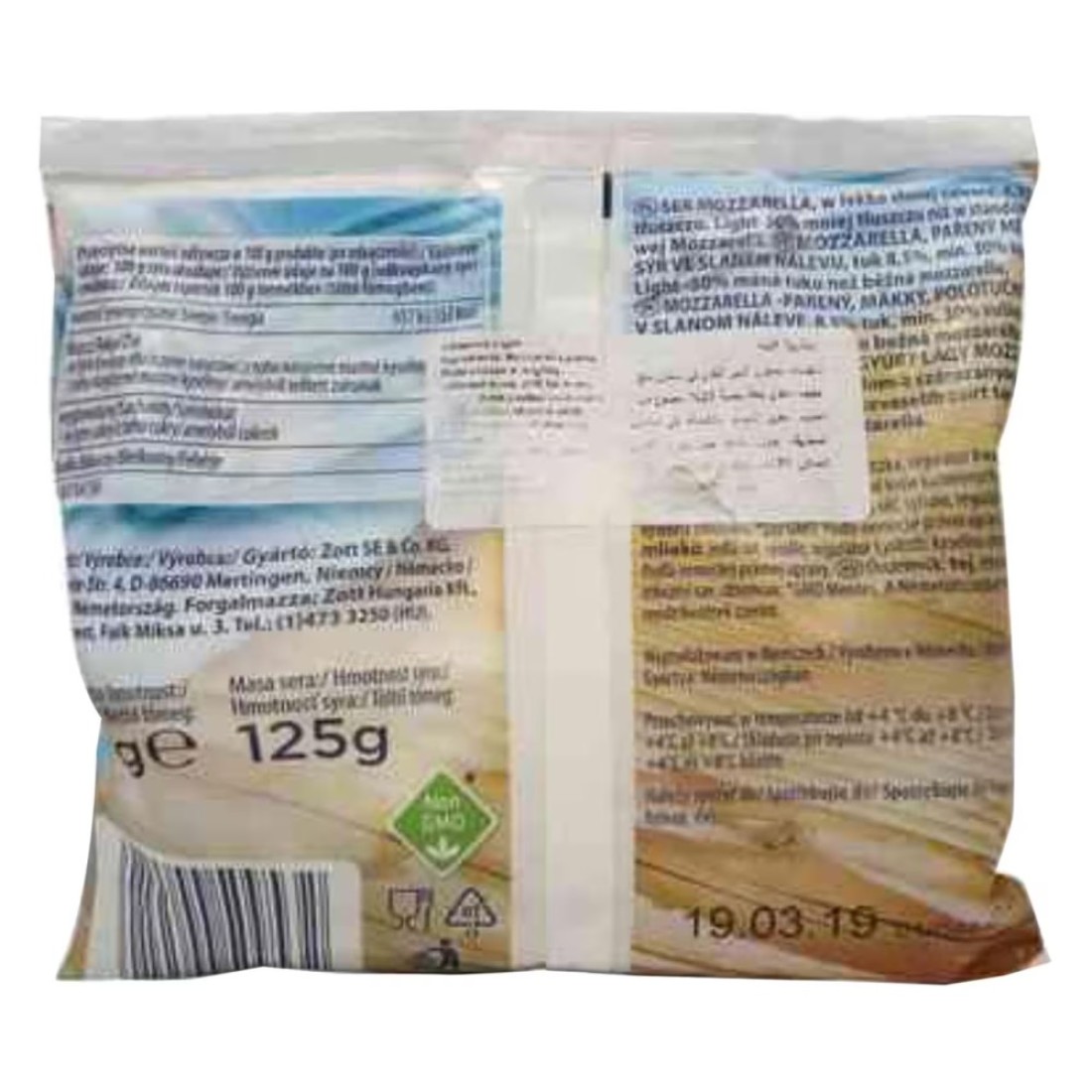 Zott Zottarella Light Mozzarella Cheese 125g
