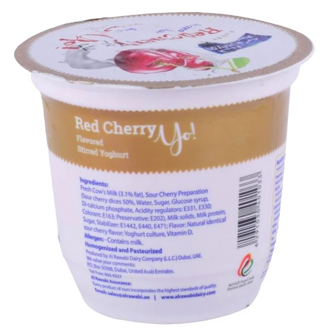 Al Rawabi Yo Full Fat Red Cherry Stirred Yoghurt 130g