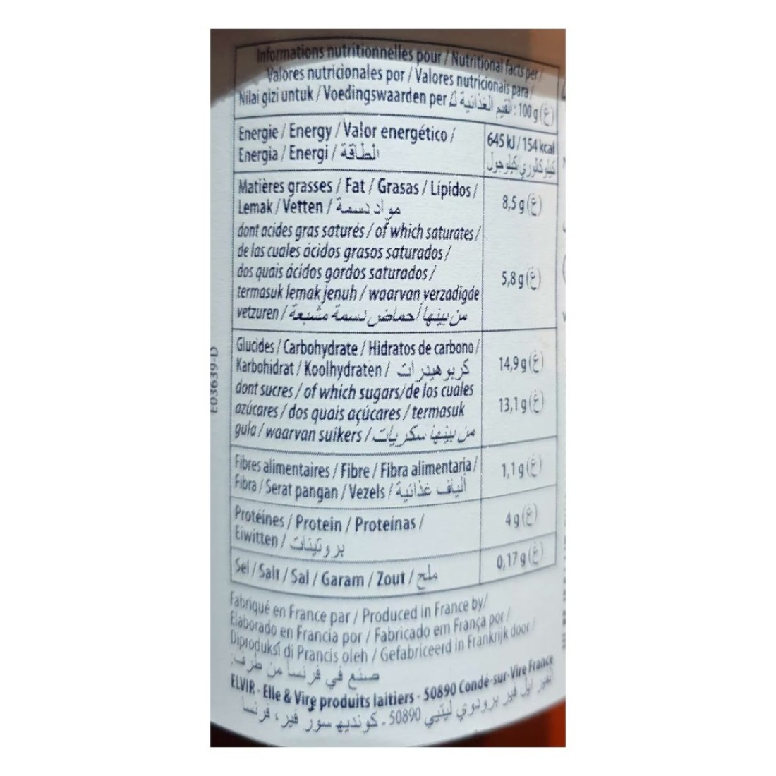 Elle &amp; Vire Greek Style Honey Dessert Yoghurt 125g