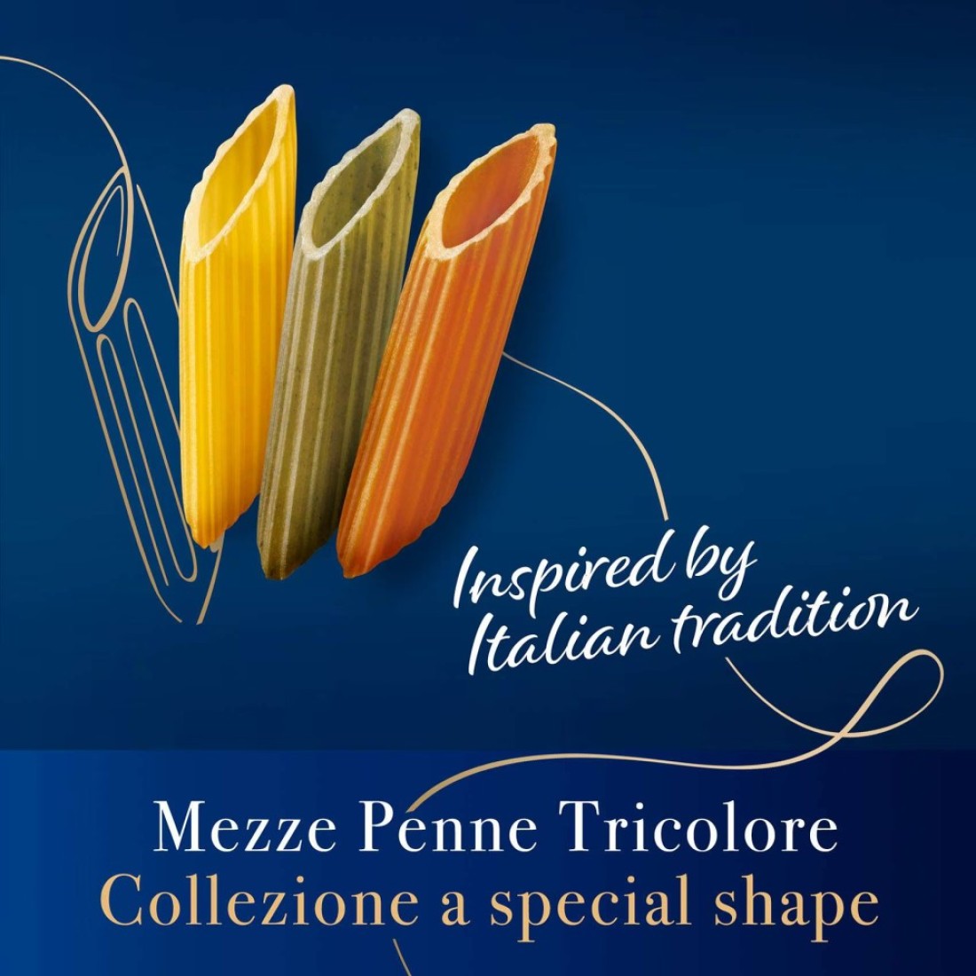 Barilla Collezione Mezze Penne Tricolore Pasta, 500g
