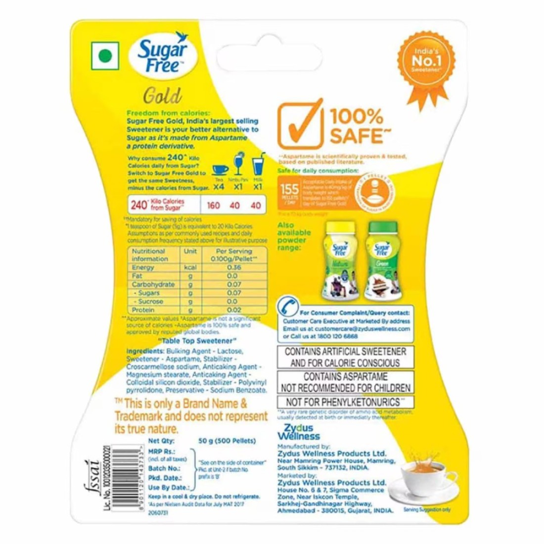 Sugar Free Gold Sweetener 500 Pellets