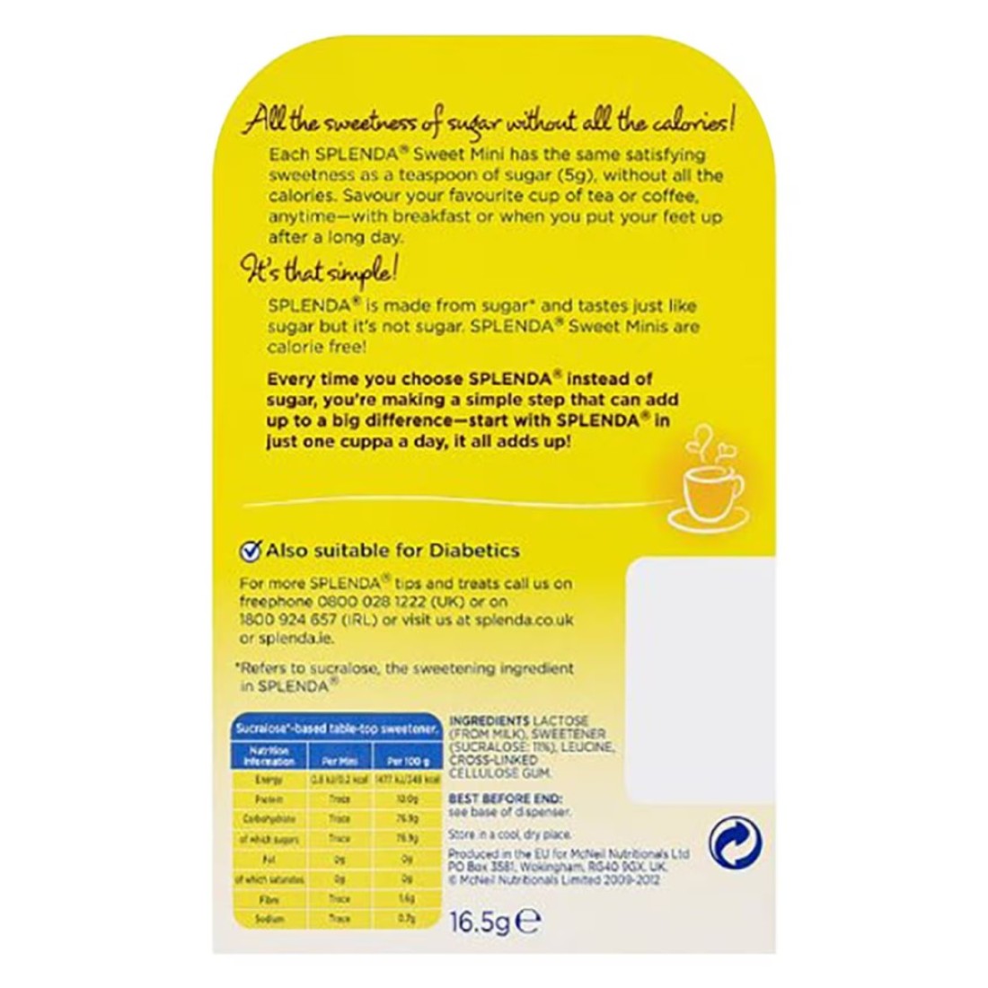 Splenda Sugar Alternative Sweetener Tablets 300 Tablets