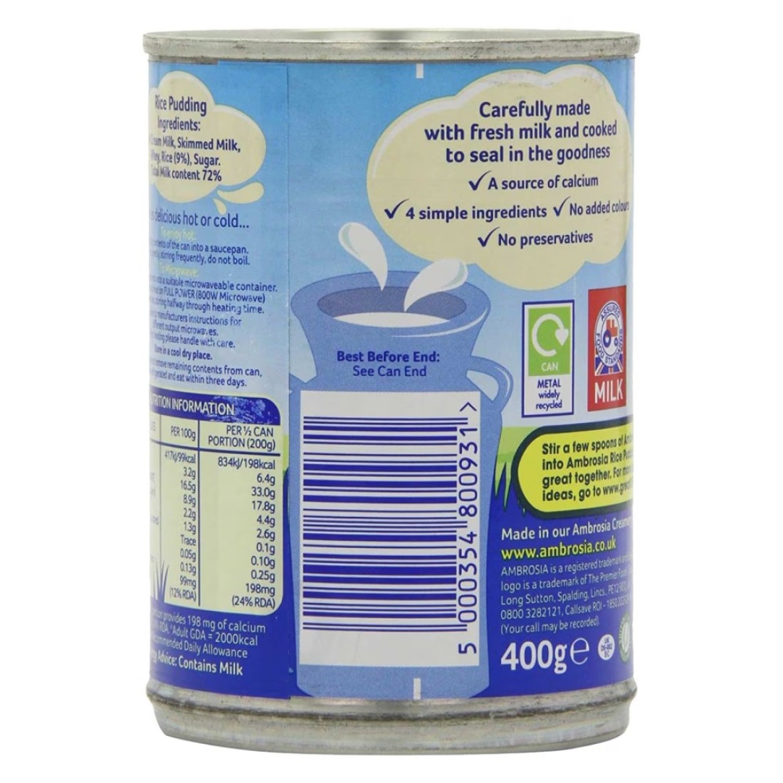 Ambrosia Creamy Rice Pudding 400g