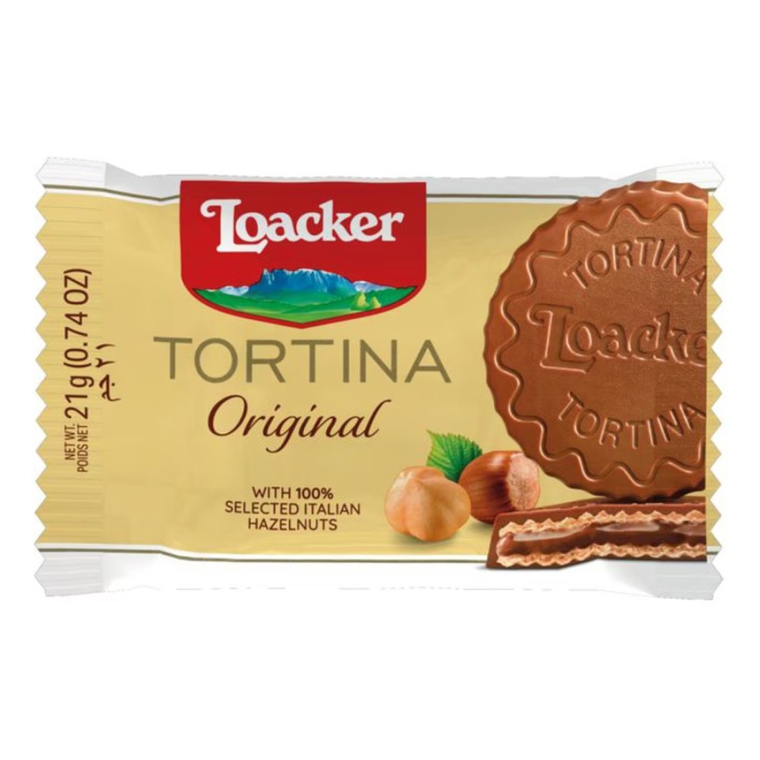 Loacker Tortina Original Wafers, 21g Pack of 24