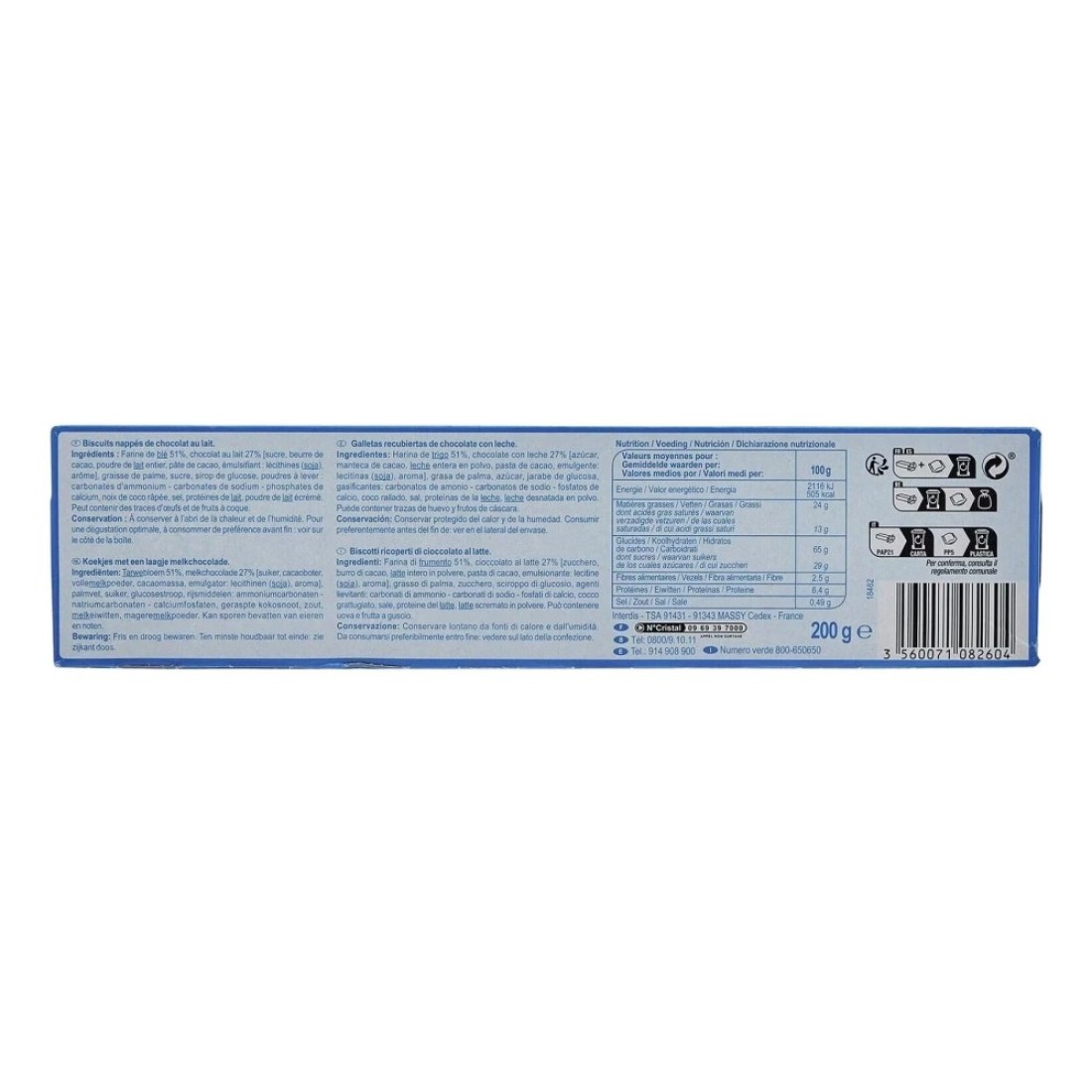 Carrefour Classic Tikito Milk Chocolate Biscuit 200g Pack of 2