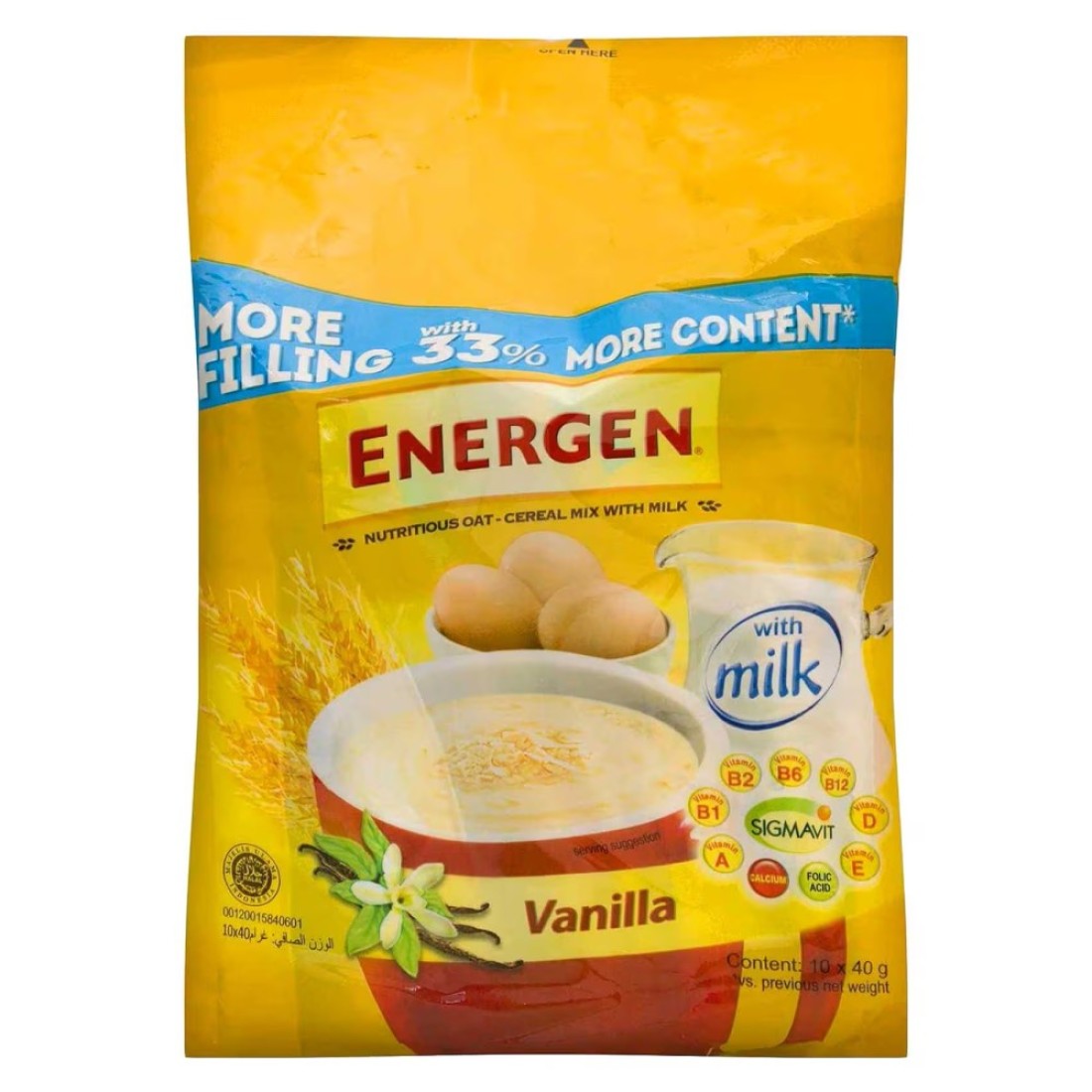 Energen Cereal Vanilla Drink Bag 30g Pack of 10