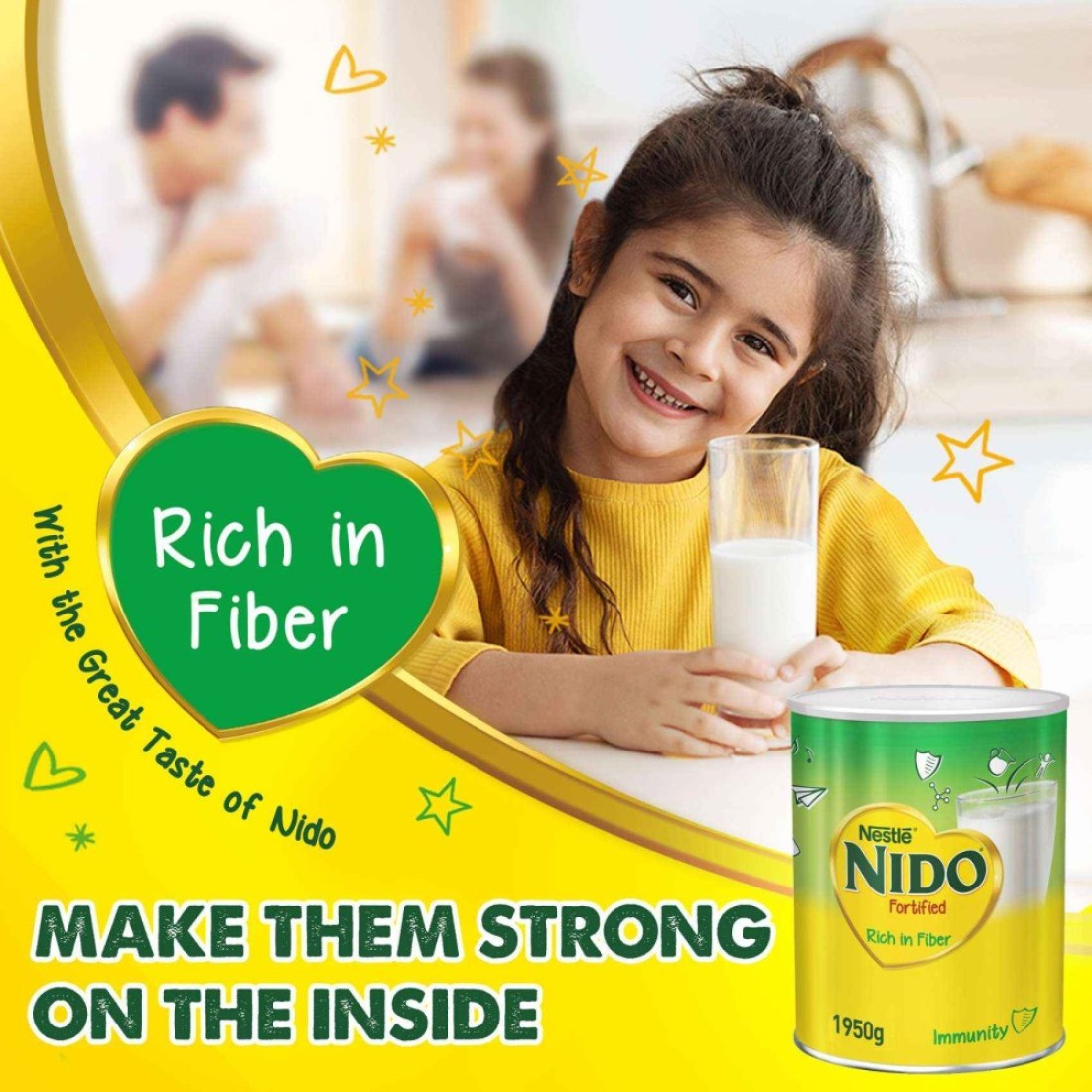 Nestle Nido Fortified Milk Powder Rich In Fiber Tin 1950g