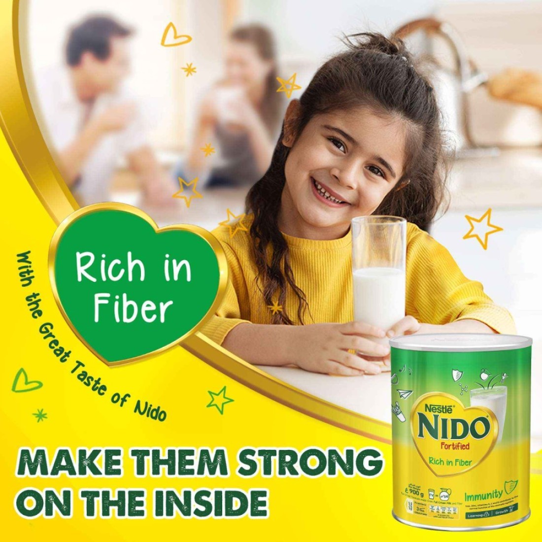 Nestle Nido Fortified Milk Powder Rich In Fiber Pouch 900g