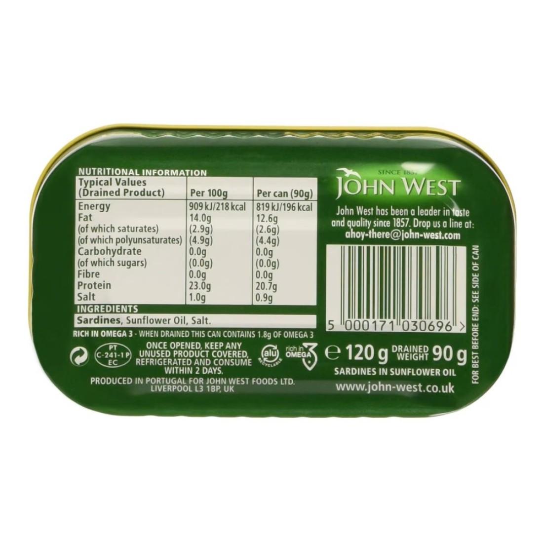 John West Sardines in Sunflower Oil 120g
