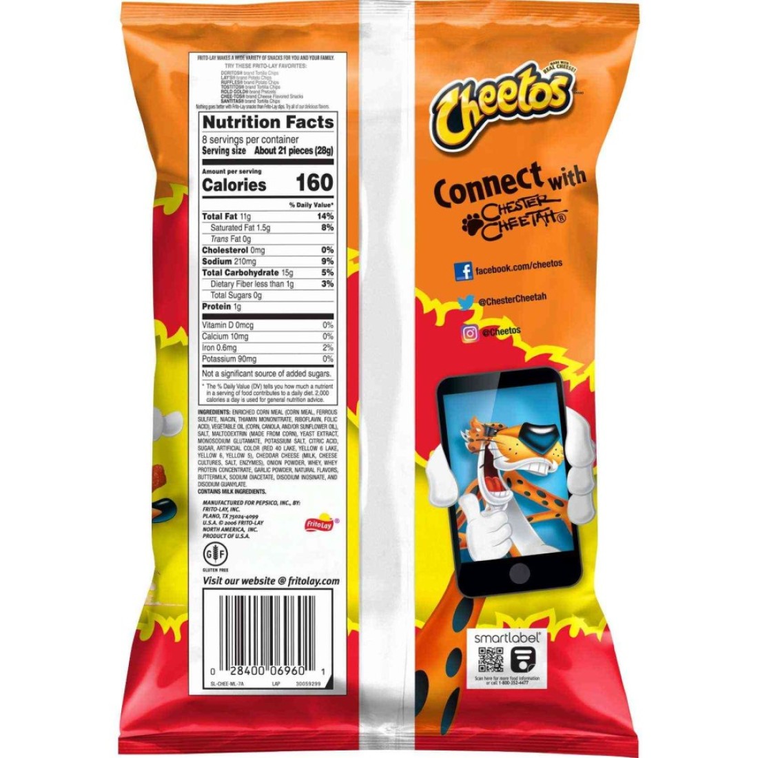 Cheetos Crunchy Flamin&#39; Hot Chips, 227g