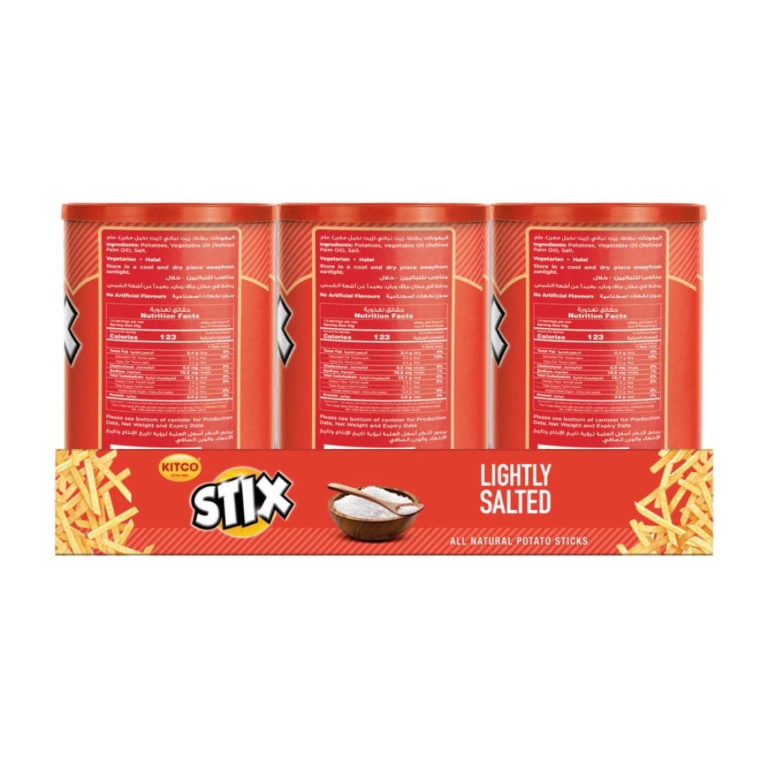 Kitco Stix Lightly Salted Potato Sticks, 45g Pack of 6