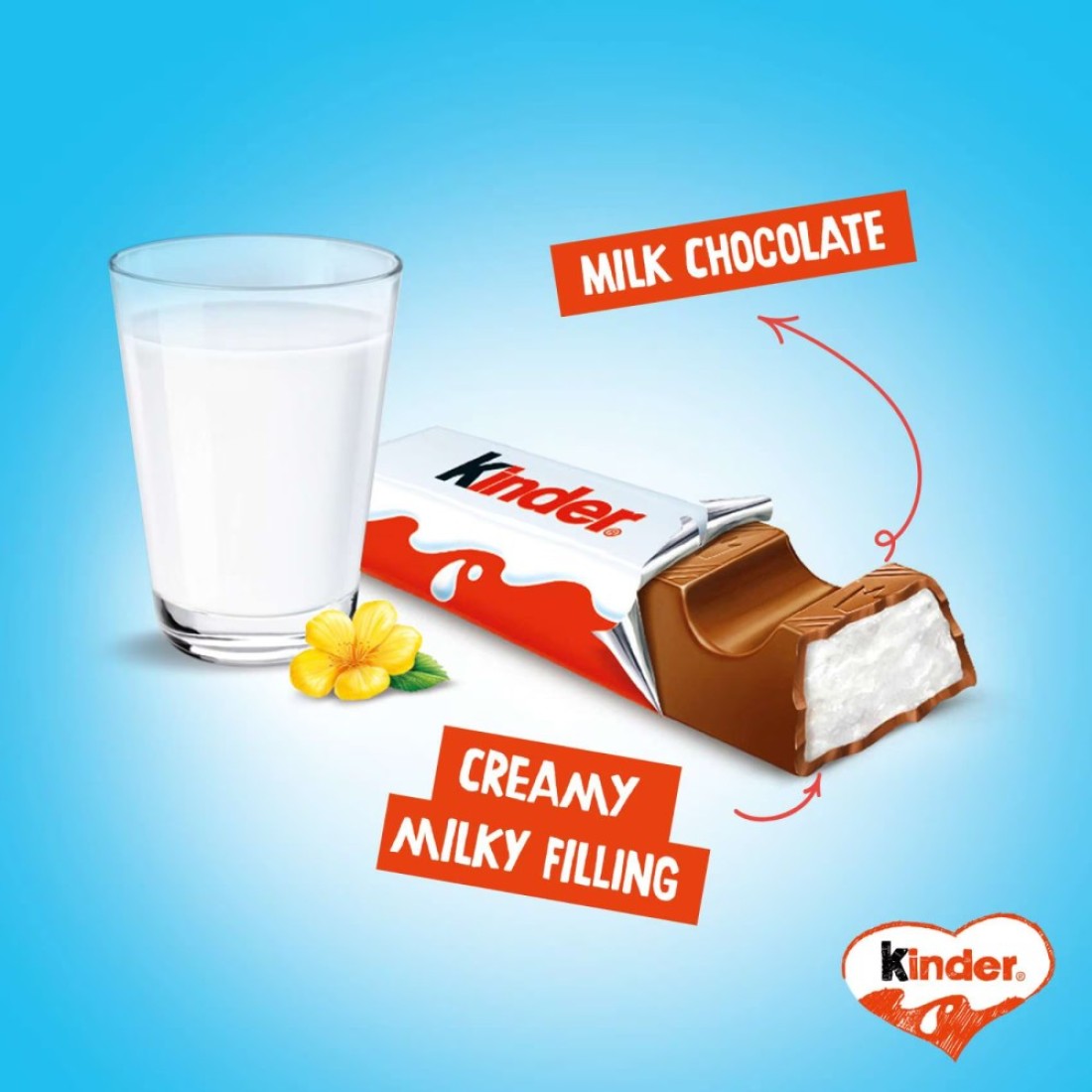 Kinder Chocolate Pack of 8 Bars, 100g